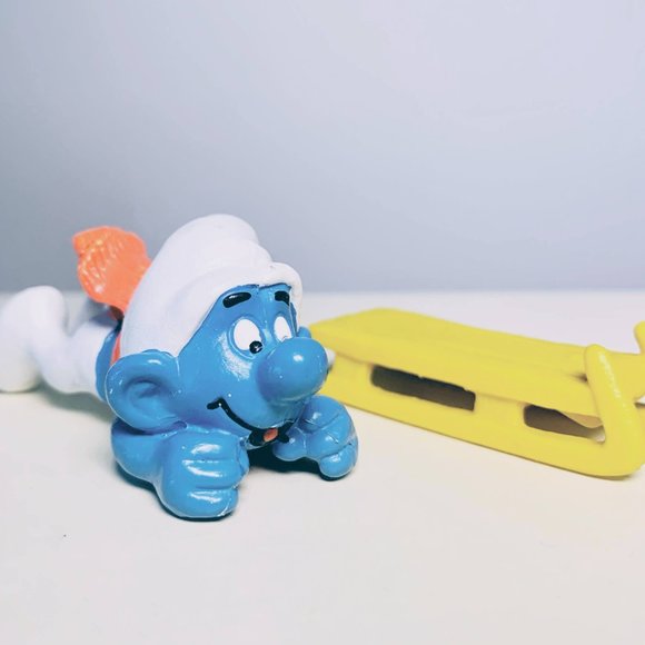 Super Smurf Series 40201 Bobsled Vintage Peyo Schleich Smurfs Toy Figurine - Picture 5 of 6